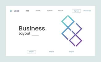 Creative business landing page design with creative shapes vector