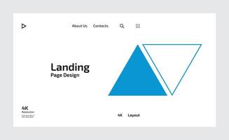 Creative business landing page design with multiple colored shapes vector