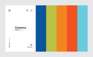 Creative business landing page design with multiple colored shapes vector