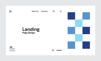 Creative business landing page design with multiple colored shapes vector