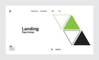 Creative business landing page design with multiple colored shapes vector