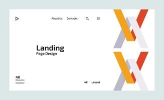 Creative business landing page design with multiple colored shapes vector