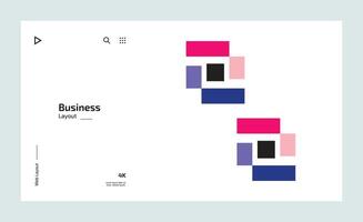 Creative business landing page design with multiple colored shapes vector