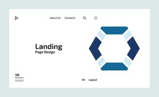 Creative business landing page design with multiple colored shapes vector