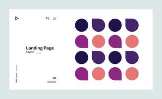 Creative business landing page design with multiple colored shapes vector