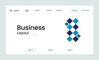 Creative corporate business landing page design with multiple color shapes vector