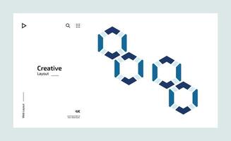 Creative business landing page design with multiple colored shapes vector