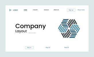 Creative corporate business landing page design with multiple color shapes vector