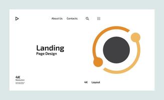 Creative business landing page design with multiple colored shapes vector