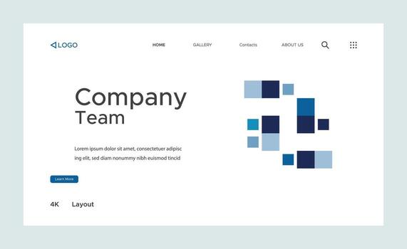 Creative corporate business landing page design with multiple color shapes vector