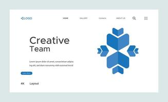 Creative corporate business landing page design vector