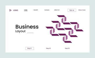 Creative business landing page design with creative shapes vector
