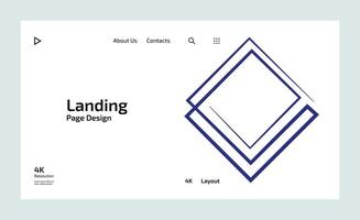 Creative business landing page design with multiple colored shapes vector