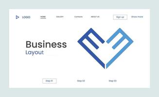 Creative business landing page design with creative shapes vector