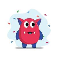 cute monster illustration colorful funny concept vector