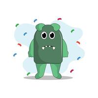 cute monster illustration colorful funny concept vector