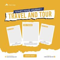 Travel holiday vacation social media post web banner vector