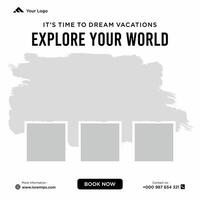 Travel holiday vacation social media post web banner vector