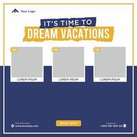 Travel holiday vacation social media post web banner vector