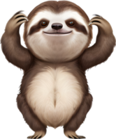 AI generated Close-up of a cute cartoon Sloth Icon. png