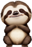 AI generated Close-up of a cute cartoon Sloth Icon. png