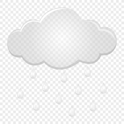 Cloud with rain drops. Flat design style. For the design of your website, logo, application. Vector illustration