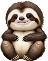 AI generated Close-up of a cute cartoon Sloth Icon. png