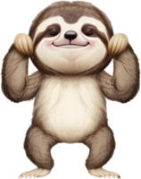AI generated Close-up of a cute cartoon Sloth Icon. png