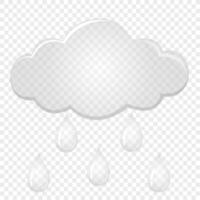 Cloud with rain drops. Flat design style. For the design of your website, logo, application. Vector illustration