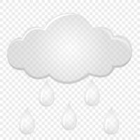 Cloud with rain drops. Flat design style. For the design of your website, logo, application. Vector illustration