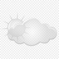 Cloud and sun. Flat design style. For the design of your website, logo, application. Vector illustration