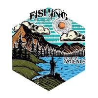 Fishing The art of Patience outdoor graphic t shirt design illustration vector