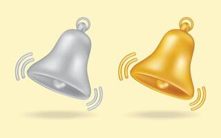 3d notification realistic Bell Icon label Design Social Media element Vector