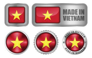 hecho en Vietnam sello Insignia o pegatina diseño ilustración vector