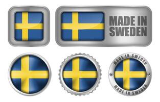 Made in Sweden Seal Badge or Sticker Design illustration vector