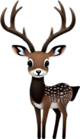 AI generated Close-up of a cute cartoon Marsh Deer Icon. png