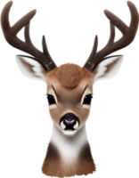 AI generated Close-up of a cute cartoon Marsh Deer Icon. png