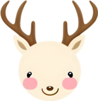 AI generated Close-up of a cute cartoon Marsh Deer Icon. png