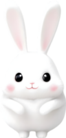 ai généré fermer de une mignonne dessin animé lapin icône. png