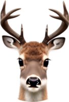 AI generated Close-up of a cute cartoon Marsh Deer Icon. png