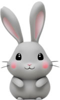 AI generated Close-up of a cute cartoon Rabbit Icon. png