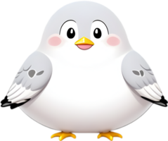 AI generated Close-up of a cute cartoon pigeon Icon. png