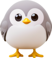 AI generated Close-up of a cute cartoon pigeon Icon. png