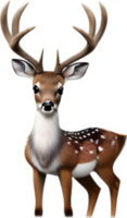 AI generated Close-up of a cute cartoon Marsh Deer Icon. png