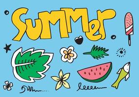 Summer collection in doodle style, for banners and more. vector