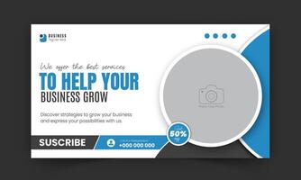 Corporate business video thumbnail and web banner design template, modern creative gaming thumbnail for gaming video promotion and live video streaming abstract red color shape on white background vector