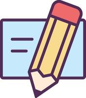 pencil icon with a blank document vector