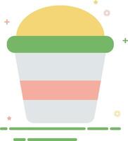 a cupcake with a yellow top and pink bottom vector