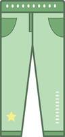 a pair of green jeans with a star on the side vector