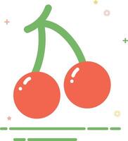 a cherry icon with a green background vector